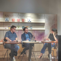 Pogovor v knjigarni Konzorcij