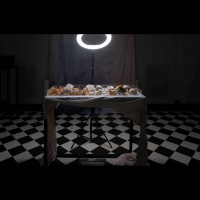 Laimdota Malle izstādē Biedē mani, mierini mani, biedē mani domā par sērošanas procesu