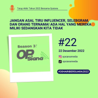 Tutup 2022 #22 - Jangan Asal Tiru Influencer, Selebgram, dan Orang Ternama! Ada Hal Yang Mereka Miliki Sedangkan Kita Tidak #30HariBersuara2022