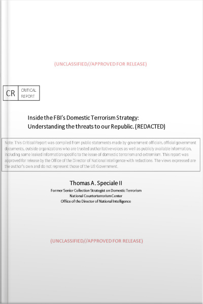 Inside The Fbi’s Domestic Terrorism Strategy: Understanding The Threats To Our Republic. (redacted)
