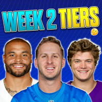 Fantasy Football Week 2 Tiers  Rankings! QB, RB, WR, TE Breakdown + Must-Start Sleepers (09/11 Fantasy Football Podcast)