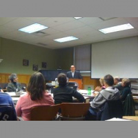 Speaking to the Architectual Conservancy of Ontario at Laurier Brantford