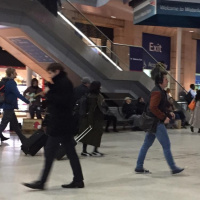 Sound of Silence and Streets of London played by a busker at Waterloo Station
