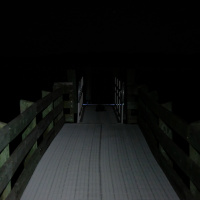 Squeaking dock on the lagoon, during the night