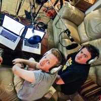 Hanging with Danny Tamberelli and Michael Maronna outside a Barcade in Delaware