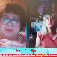 Isa y Lina de la mesa nacional dAína Asturies