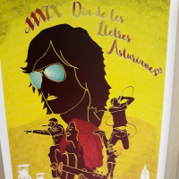 .@SantiFano , diseñador cartel XXXIX Día Lletres Asturianes : Tenta ufrise una imaxe moderna y pop pa esta edición