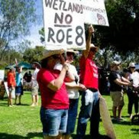 Greens MLC Lynn MacLaren on Roe 8 protests