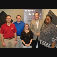 John Abel and Kirk Hines with AG Rhodes Health  Rehab, Reggie Jones with DTI and Wendy Bigham with Special Olympics Georgia
