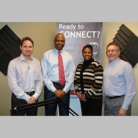 Derrick Harris and Brenda Mitchell with StandBy Talent and Mike Rowan with KPItarget