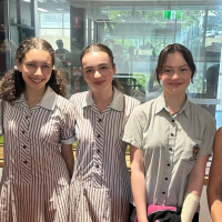 Haileybury Rendall Students Mahu Hatch, Elissa Unwin, Amelia Wurst and Aaliyah Thomas tell Katie Woolf they’ve been busy rehearsing for their production called The Addams Family- A New Musical, ahead of their performances at the AANT Centre next week, and