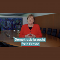 Merkel würdigt Bedeutung der freien Presse