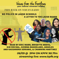No Police In LAUSD Schools A letter to the LAUSD Board.