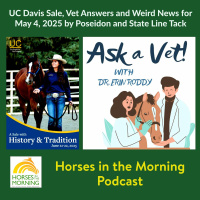 UC Davis Sale, Vet Answers and Weird News for May 4, 2025 by Poseidon and State Line Tack - HORSES IN THE MORNING
