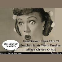 Team Seekers Week 22 of 52 ~ Exercise 13: My Worth Timeline® Ah-has Oh-Nos! Oh