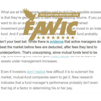 Fees Always Win Investment Clubs Podcast