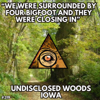 “We were chased out of the Iowa woods by four Bigfoot”