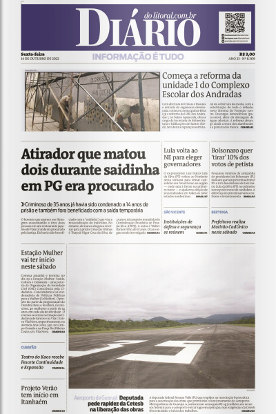 Diário do Litoral – Edição de 14 de outubro de 2022