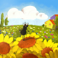 Mravljinček potepinček, pripoveduje Ljerka Belak, glasbenik Blaž Jurjevčič