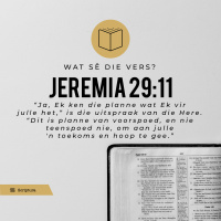 Wat sê die Vers? Jeremia 29:11