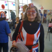 Right royal party in Tower Hamlets. @annareporting speaks to a vision in British colours, Johanna Kaschke.