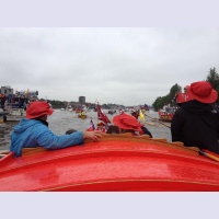 @vanessaonair can hardly see the river as so many boats near Oxo Tower