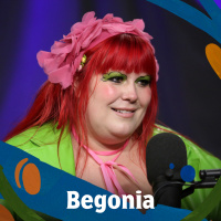 Begonia is the same flamboyant performer onstage and off