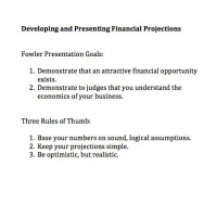 Developing and Presenting Projected Financials