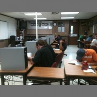 Test Time. Students Taking Weld-on Panel Test