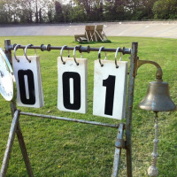 Final lap bell at the historic Herne hill Velodrome in South London. Its faded banks have seen Fausto Coppi and the 48 Olympic Games. 