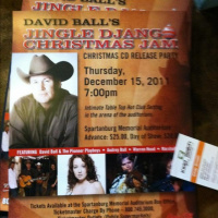 David Ball Warren Hood Marshall Hood Audrey Ball celebrate Spartanburg Music Dec 15th