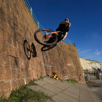 With no MTB trails nearby, he designed portable ramps for practice anywhere