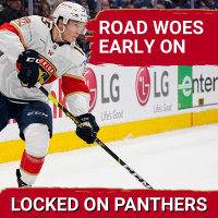EARLY ROAD WOES: Panthers switching their forward lines failed to provide a spark in Detroit