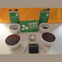 Out of the bag  onto the cupping table