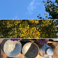 Watching clouds form in a blue sky: tea meditation