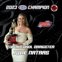 Julie Nataas 2023 NHRA Lucas Oil Top Alcohol Dragster World Champion