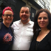 An afternoon queue boo from #YRS2012 with @greentrac @jackcabnory @dr_black 