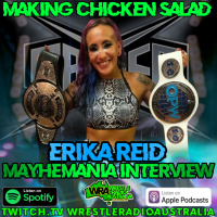 Erika Reid talks to Geoff before Mayhemania