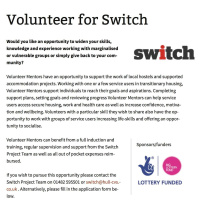 SWITCH Hull seeks volunteer mentors  referrals