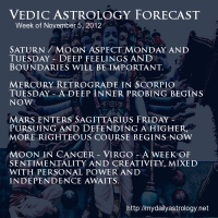 Vedic Astrology Forecast - Week of November 5