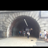 Brass busking beneath Southwark Bridge