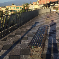 To Sicily: Limping down steps