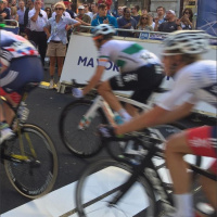 Tour of Britain pellet on passing us on regent street