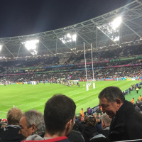 Atmosphere as the Rugby World Cup bronze medal match between Argentina and South Africa reaches its climax