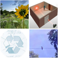 Lasers for listening and seeing, music production, and recycling