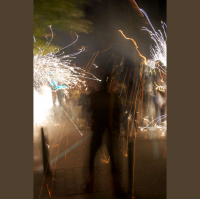 The fairground and the fireworks of St Feliu de Guixols