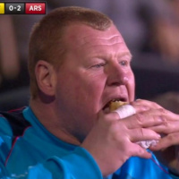 Carlos Alberto Diego with @SENNEWS @SaintFrankly Hot Topics: Pie eating goalie  RBB banner