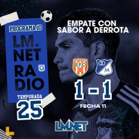 Temporada 25 Programa 10. Empate con sabor a derrota. Tenemos grupo de Libertadores. 