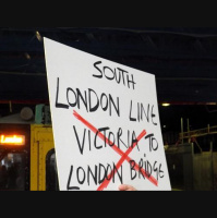 Val Shawcross AM at London Bridge Station for final day of South London Line trains to Victoria