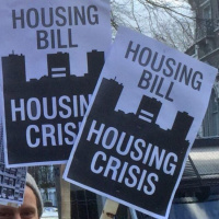 Cllr Richard Livingstone at #killthebill housing rally